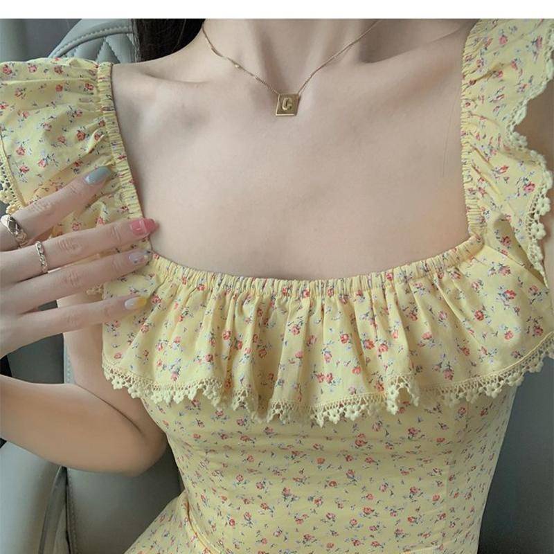 Đầm Voan Hoa Dáng Dài Thời Trang Mùa Hè Dành Cho Nữ