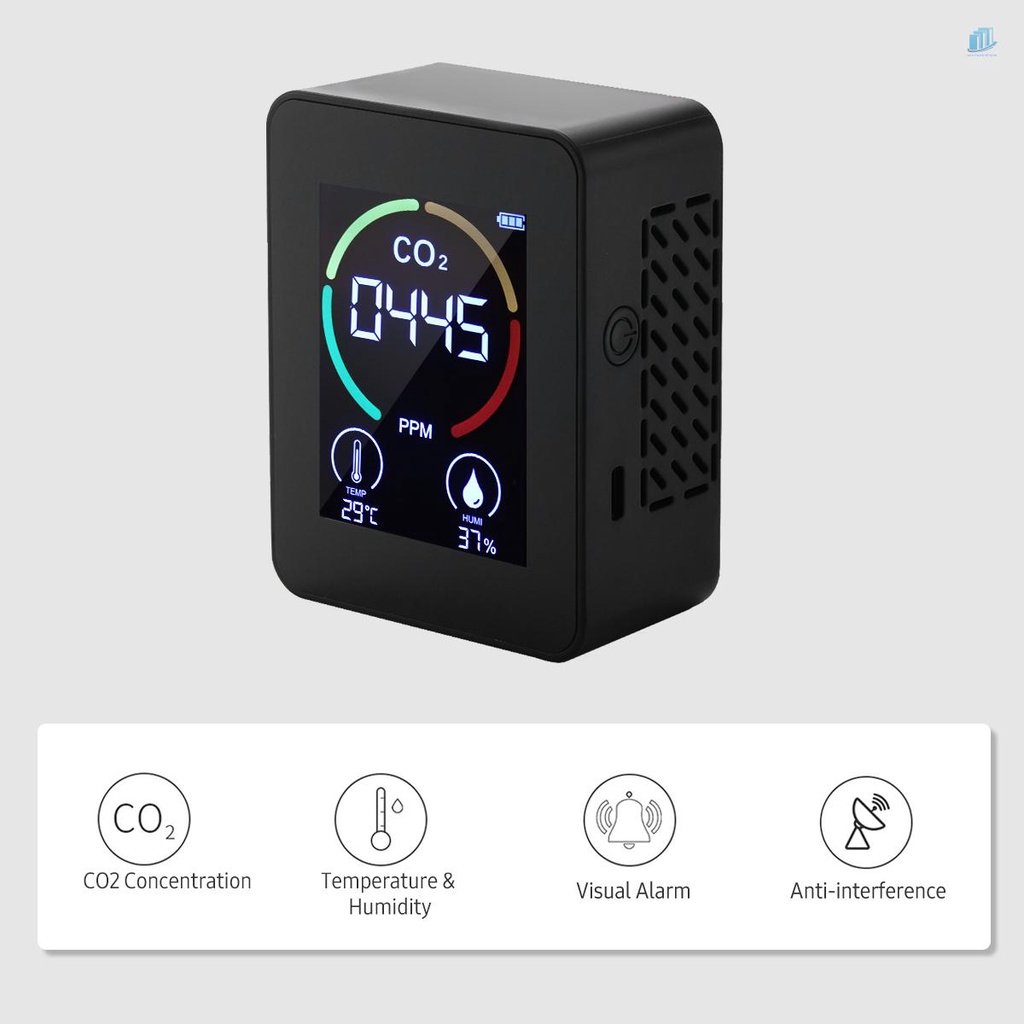 Máy Đo Độ Ẩm Và Nhiệt Độ Không Khí 1200mAh Lithium CO2 Màn Hình LCD 2.8-inch