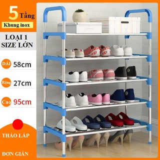 Kệ giày kệ để giày dép khung inox 5 tầng cao cấp thiết kế sang trọng HÀNG LOẠI 1 CHẮC CHẮN Kích thước lớn giá để giày