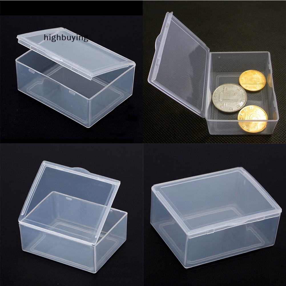 Set 5 Hộp Nhựa Trong Suốt Hình Chữ Nhật Đựng Vật Dụng Tiện Lợi