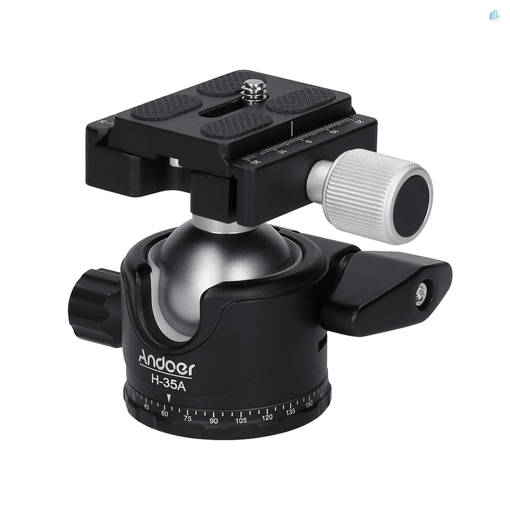 Đầu Chuyển Đổi Chân Máy Ảnh Tripod Đầu Bi Tròn Bằng Hợp Kim Nhôm Chịu Lực Thấp Tối Đa 15kg / 33lbs Andoer H-35A