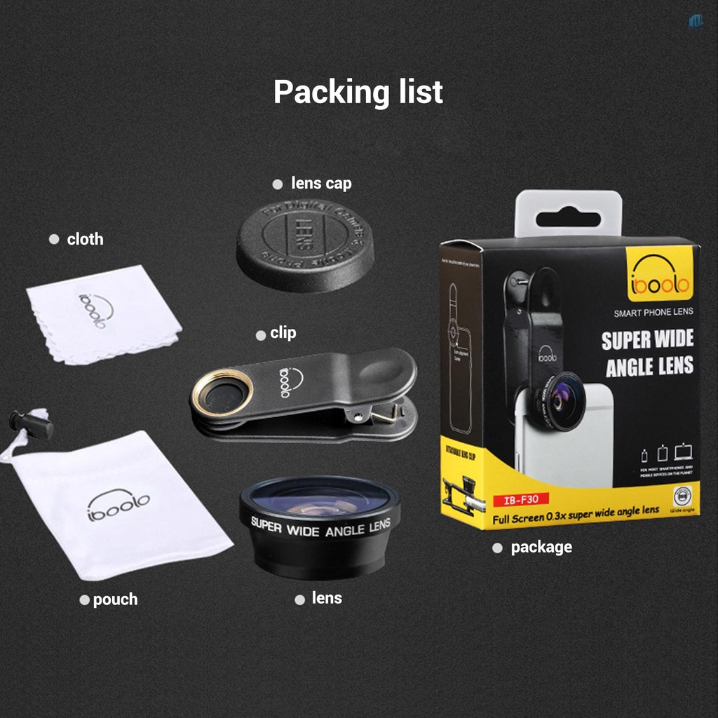 Ống Kính Siêu Sáng HD 0.3X Chuyên Nghiệp Không Góc Nhìn Tối Cho Điện Thoại Thông Minh