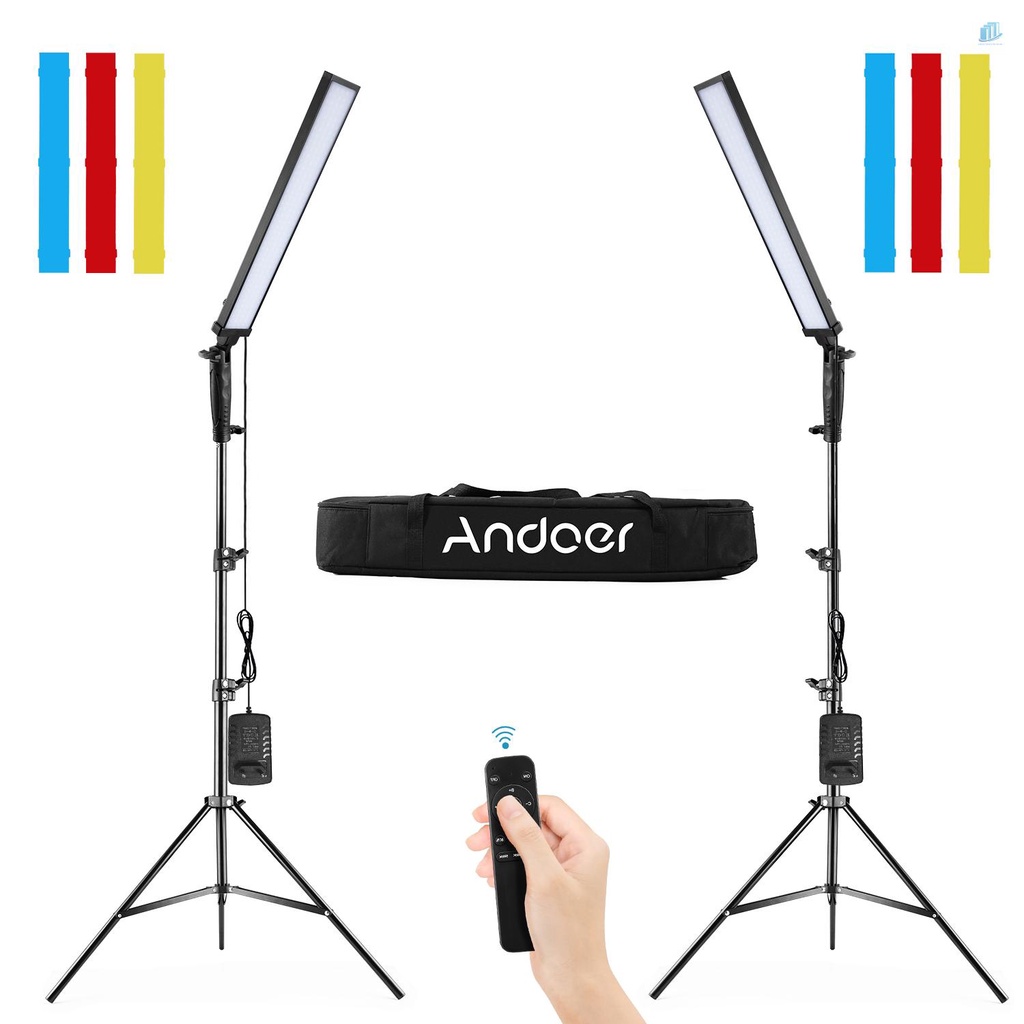 Bộ Đèn LED Chụp Ảnh Cầm Tay Andoer BH-20H 2 * 2 * 1 * 2 * 2M Kèm Bộ Lọc 6 Màu / 6 Màu (Đỏ / Yel)