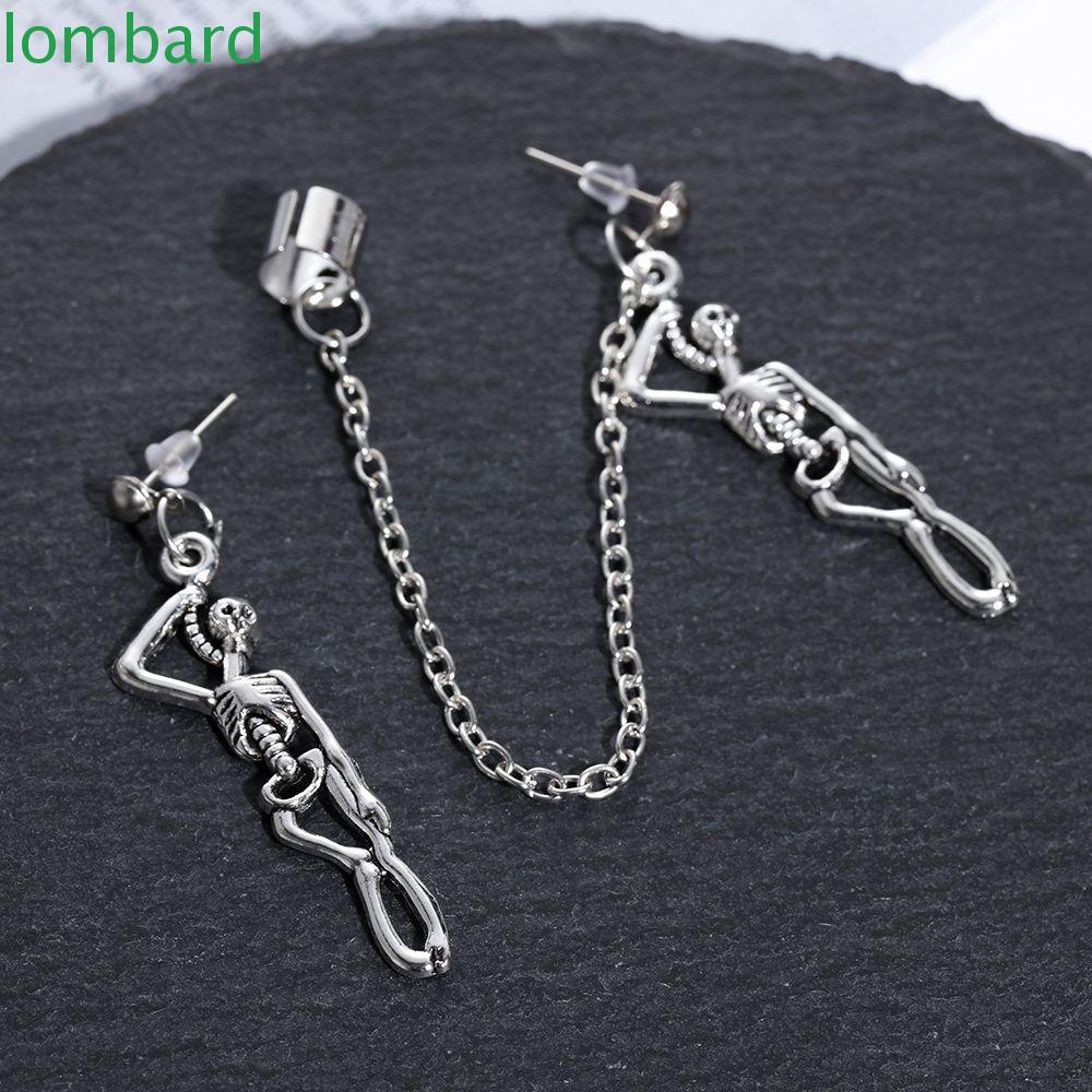 Bông Tai Hình Bộ Xương Phối Dây Xích Thời Trang Cá Tính Cho Nam Và Nữ
