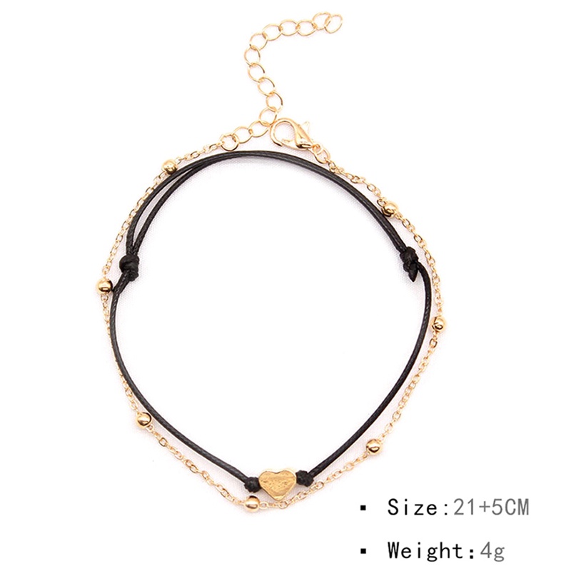 Lắc Chân Hình Trái Tim Đơn Giản Phong Cách Bohemian Thời Trang Cho Nữ