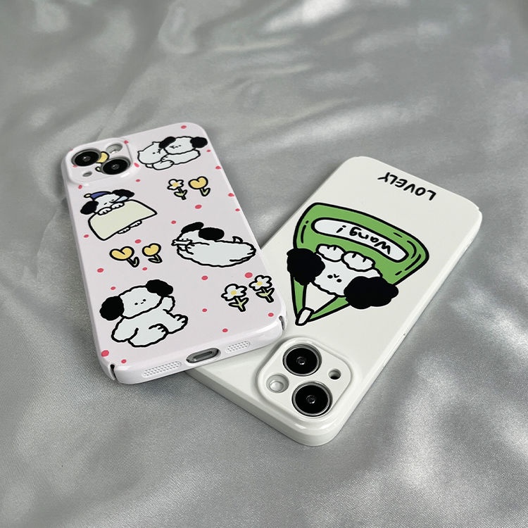 Ốp Điện Thoại Cứng + Phim Dán Bảo Vệ Toàn Diện Họa Tiết Cún Con Dễ Thương Cho iPhone1213 811xs xriphone14pro / YD3F 7