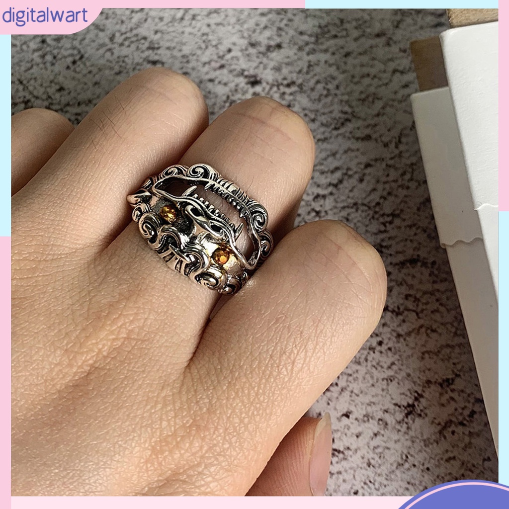 [IGT] Nhẫn Dạng Mở Họa Tiết Hình Học 3D Hoạt Hình Có Thể Điều Chỉnh Làm Quà Tặng Trang Sức Cho Nữ