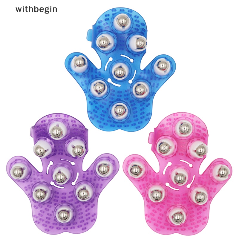 Găng Tay Mát Xa Cơ Thể Hình Bàn Tay Với Con Lăn Kim Loại 9 360 Độ