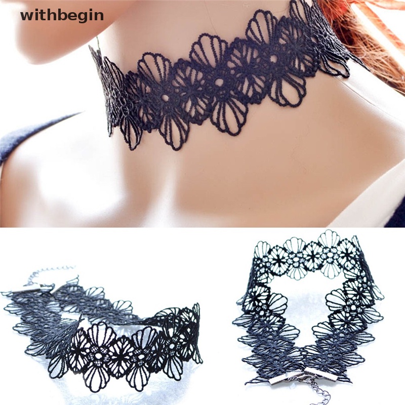 Vòng Cổ Choker Ren Màu Đen Phong Cách Cổ Điển