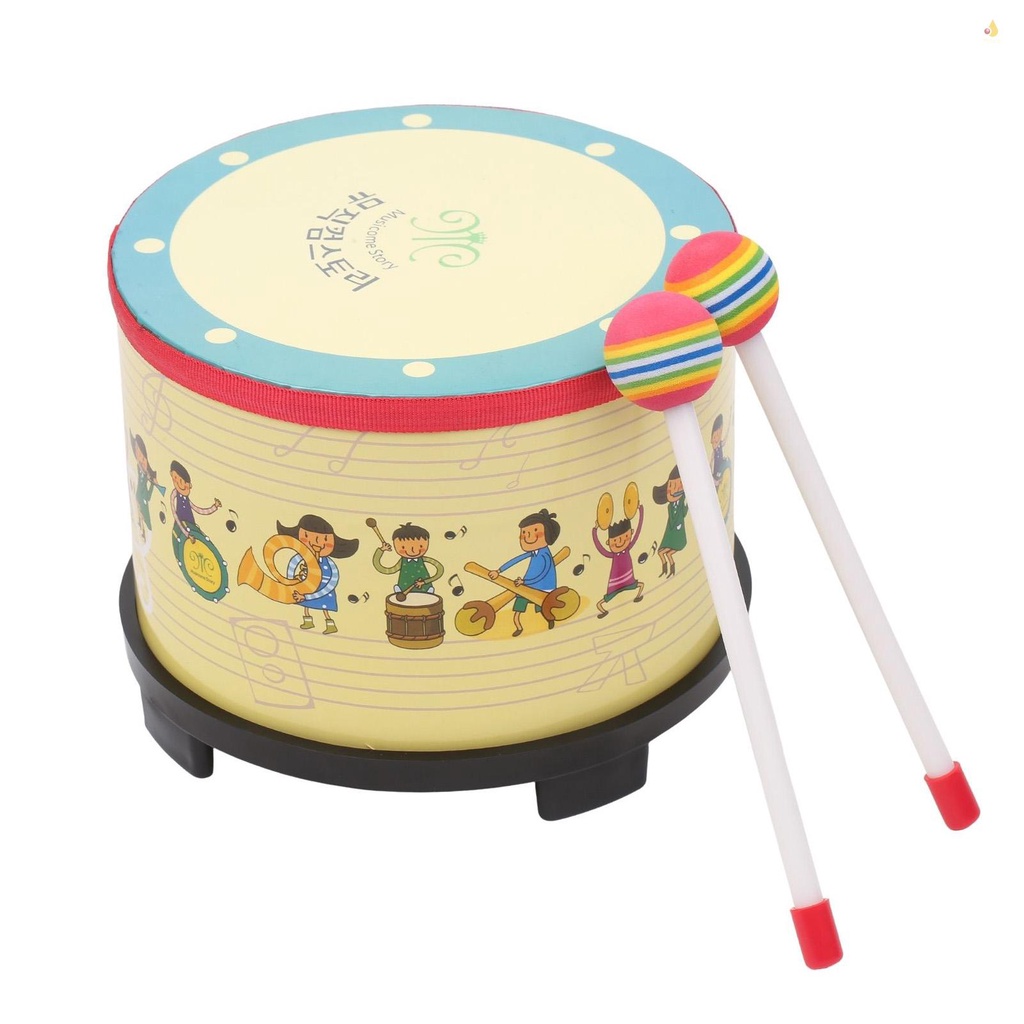 Trống Gõ 8 Inch 2 Mallets Bằng Gỗ Cho Bé