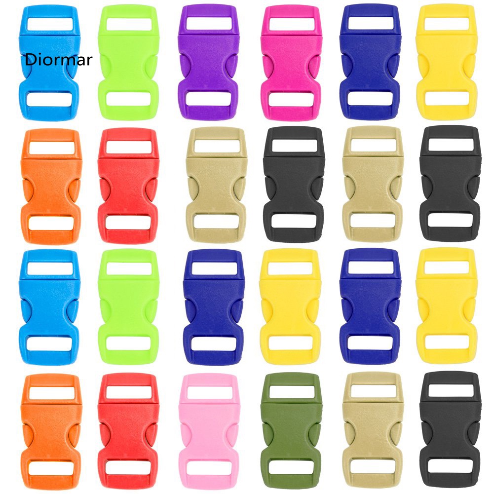 Set 24 Khóa Dây Nhựa Nhiều Màu Sắc Tháo Gỡ Nhanh Đeo Cổ Áo Vòng Tay DIO