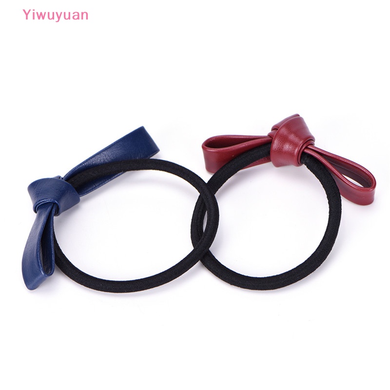 Dây Buộc Tóc Cao Su Co Giãn Bọc Da Phối Nơ Thời Trang Mới