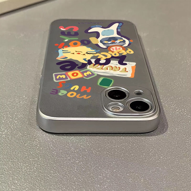 Vỏ mềm tương thích cho IPhone 11 12 13 14 Pro Max XR X 7 8 Plus XS Max SE 2020 Vỏ điện thoại silicon đáng yêu sang trọng Vỏ mạ điện màu bạc