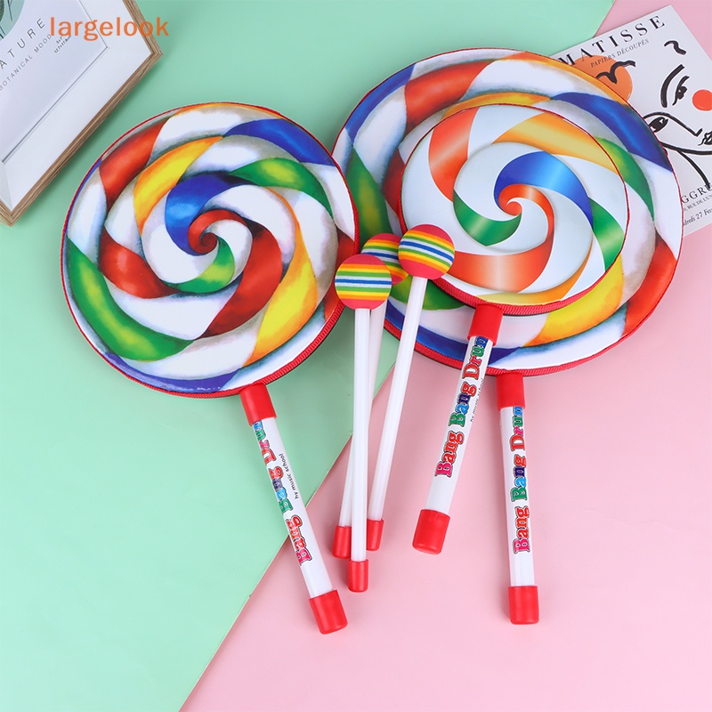 Trống Gõ Hình Kẹo Mút Nhiều Màu Sắc Kích Thước 6Inch 8Inch 10Inch Hỗ Trợ Dạy Học Cho Bé