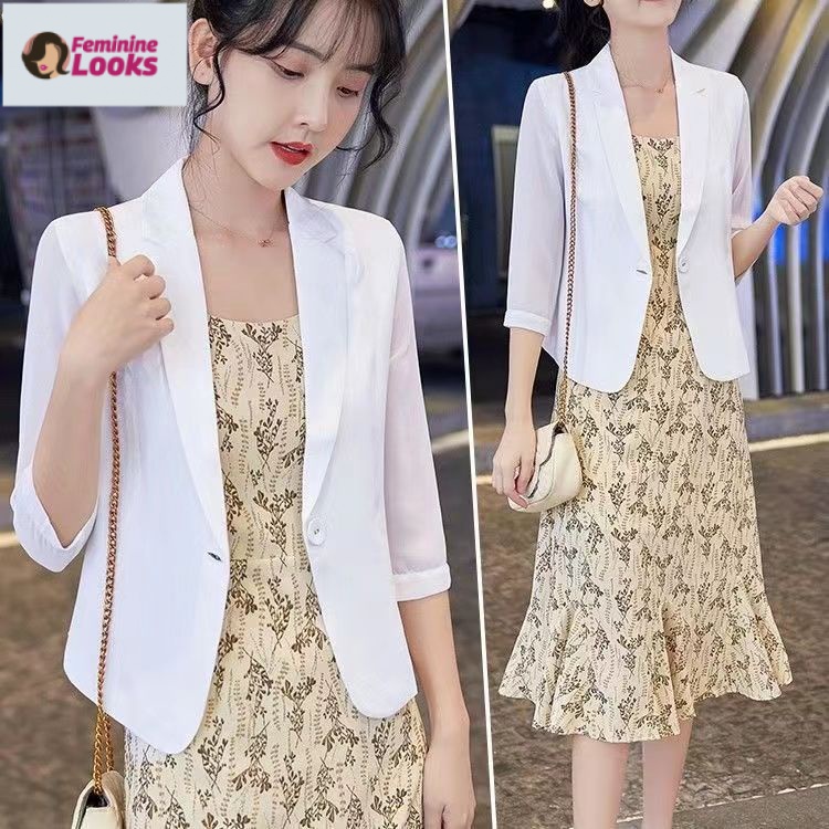 Áo Khoác Vest Vải Chiffon Mỏng Dáng Ngắn Kiểu Hàn Quốc Cá Tính