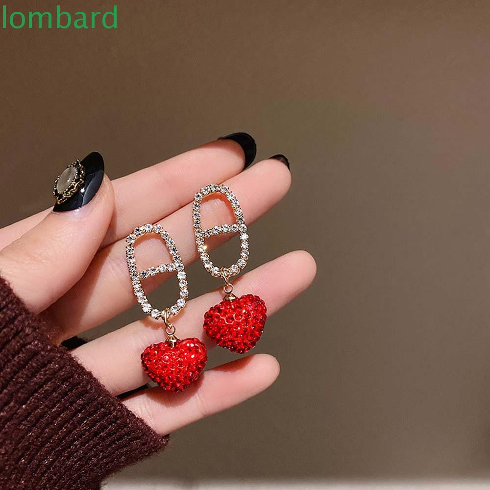 Khuyên Tai Lủng Lẳng Đính Đá Đơn Giản Thời Trang Hàn Quốc Cá Tính Cho Nữ