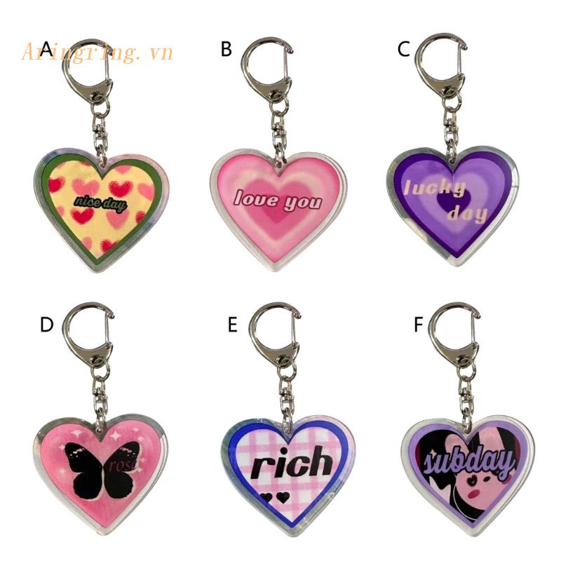 Móc Khóa Hình Trái Tim Bằng Acrylic Dễ Thương