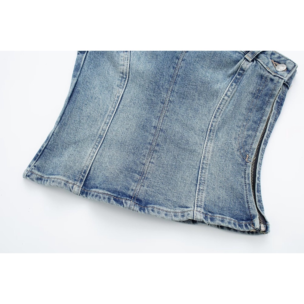 Uibey Áo Vest Cao Bồi Tự Cách Ly Cổ Chéo 8540