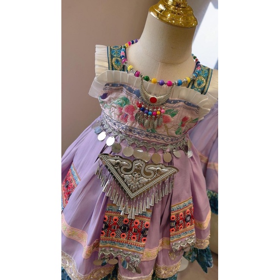 Đầm Hán Phục Hai Dây Phong Cách Dân Tộc Thời Trang Mùa Hè Mới 2023 Dành Cho Bé Gái