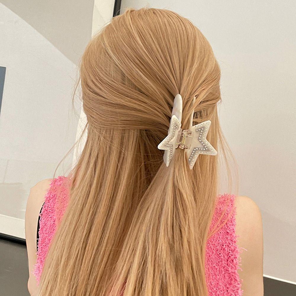 MXGOODS Kẹp Tóc Đuôi Ngựa Hình Ngôi Sao Acetate Phong Cách Ins Y2k Thời Trang Hàn Quốc