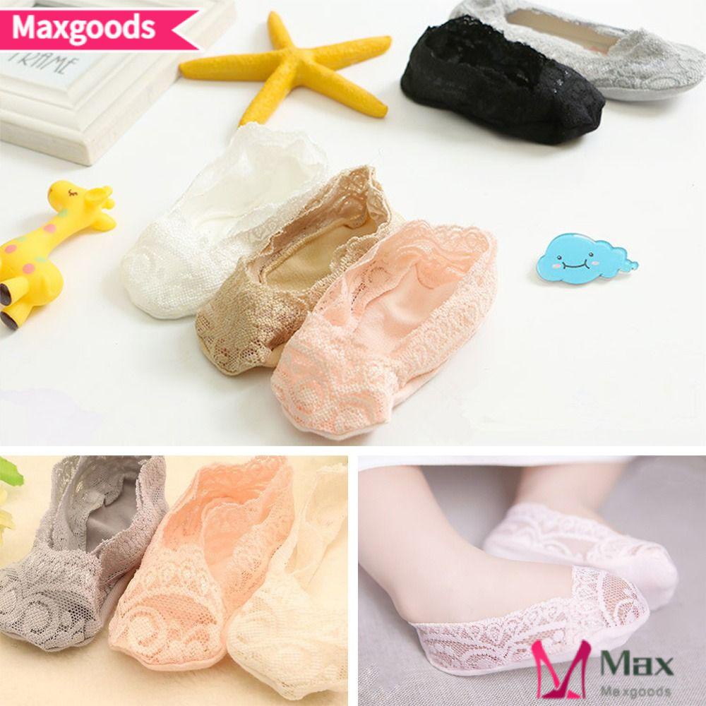 Vớ Thuyền Chất Liệu Silicone Gel Cotton Phối Ren Cổ Thấp