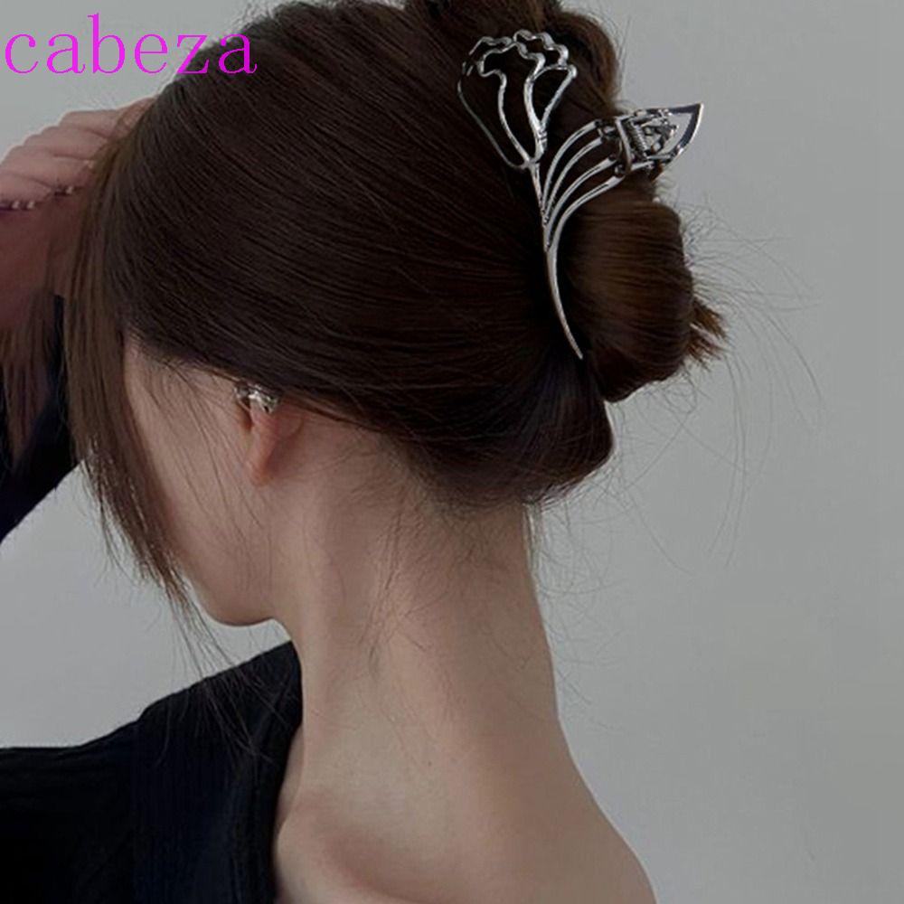 Kẹp Tóc Kim Loại Hình Hoa / Cá Mập Thiết Kế Hình Học Sáng Tạo Cho Nữ