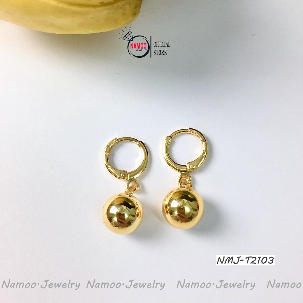 Khuyên Tai Bi Tròn Nữ  NMJ T2103 Dáng Dài