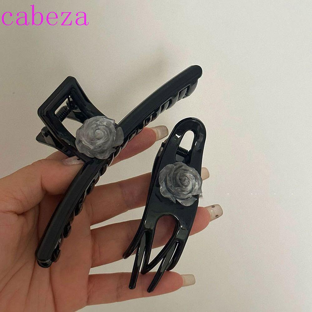 Kẹp Tóc Cá Mập Lớn Hình Hoa Trà Phong Cách Hàn Quốc Thanh Lịch Cho Nữ