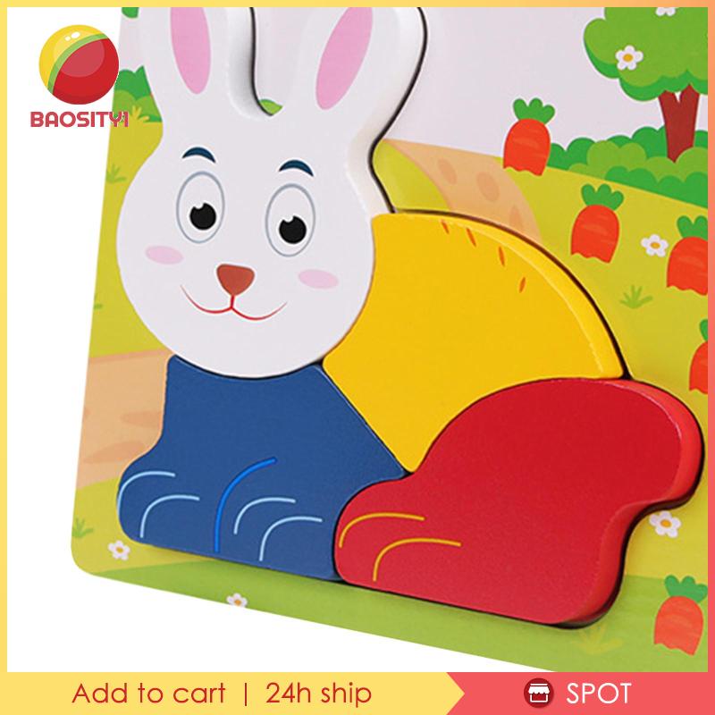 [Baosity1] Đồ Chơi Lắp Ghép Khối Gỗ 3D Hình Động Vật Nhiều Màu Sắc