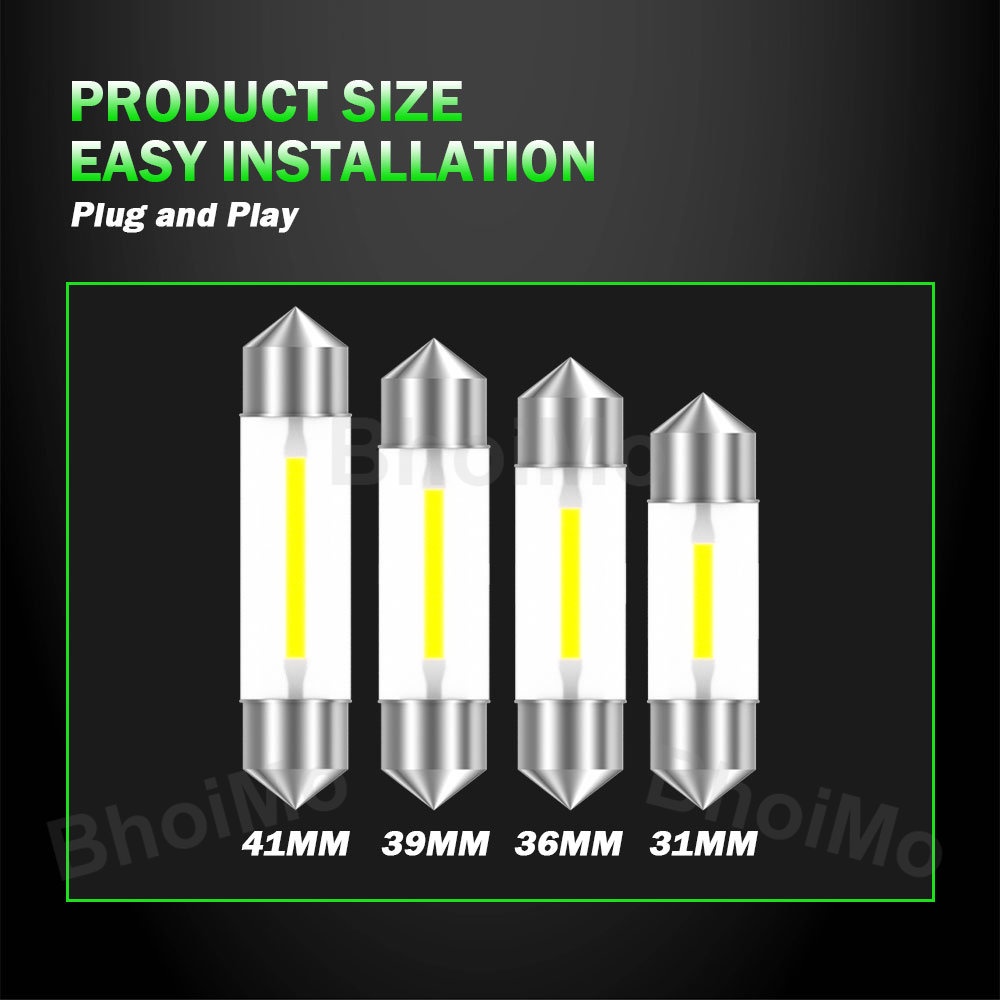 Bóng Đèn led Tín Hiệu DC12V 36mm 39mm 31mm C10W C5W C3W COB 36mm Dành Cho Xe Hơi Xe Máy