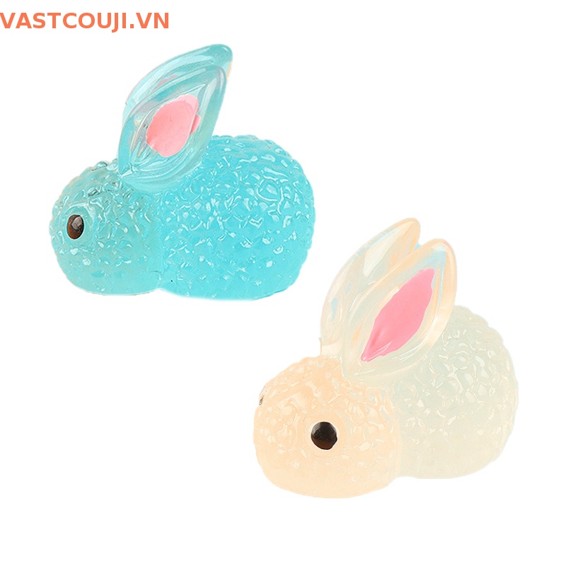 Bộ 5 Tượng Thỏ Phát Quang Dùng Trang Trí Tiểu Cảnh