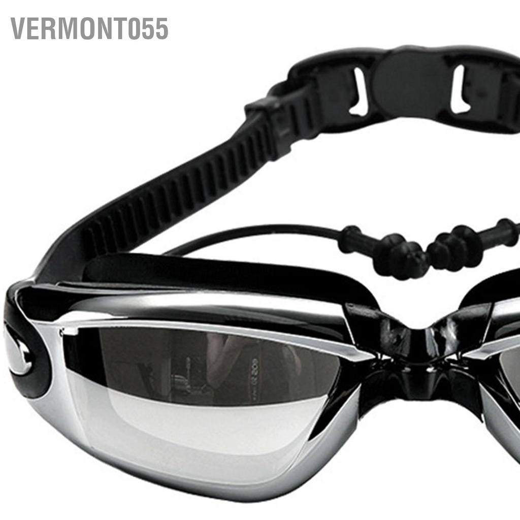 Vermont055 Bơi Tích Hợp Nút Tai Kính Kẹp Mũi Và Nón Unisex Chống Sương Mù Tia UV Thiết Bị Cho Lặn
