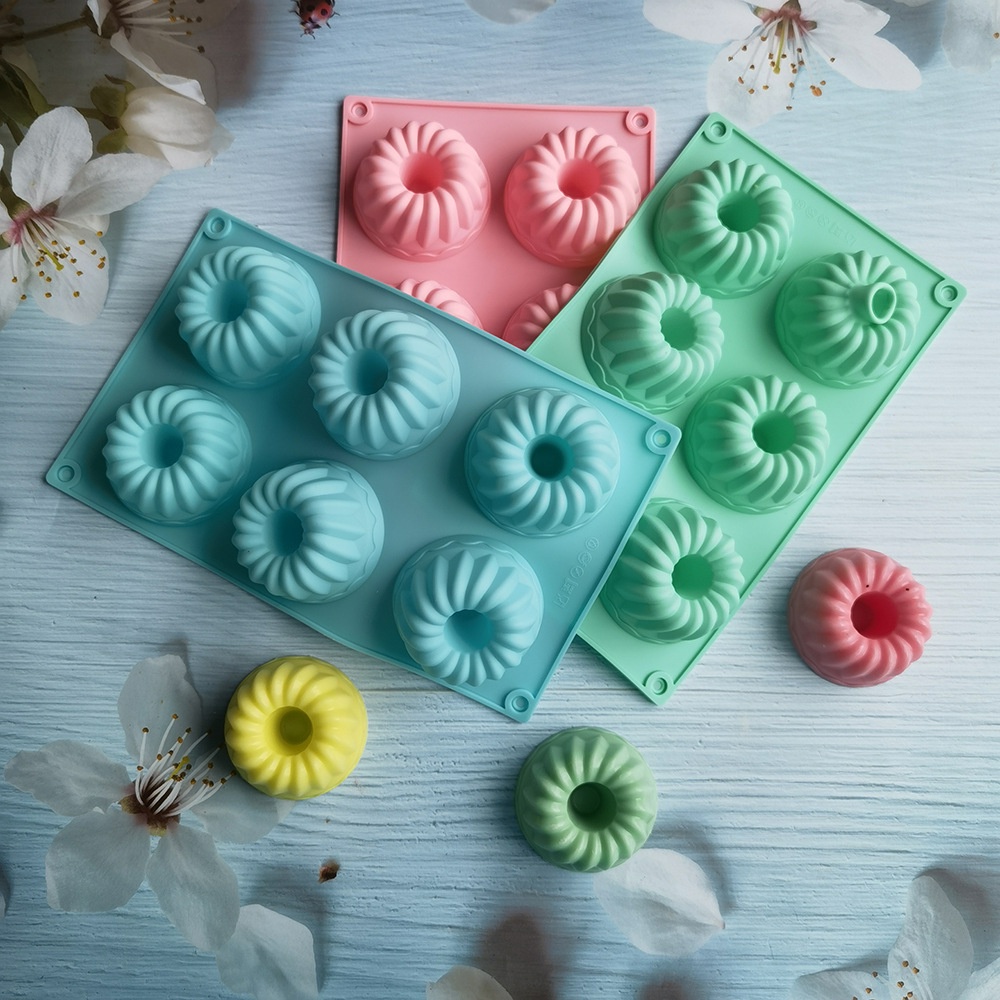 Khuôn Silicone Làm Bánh 6 Ngăn Tiện Lợi