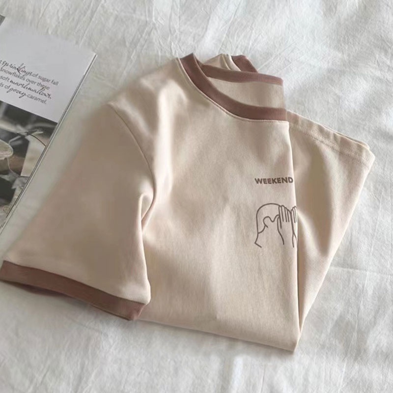 Áo Thun KAYNA Ngắn Tay Cắt Ôm Dáng Màu Sắc Mùa Hè Hàn Quốc 2023 Cho Nữ