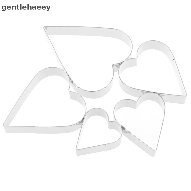 Bộ 5 Khuôn Cắt Kẹo Mềm Trang Trí Bánh Hình Trái Tim