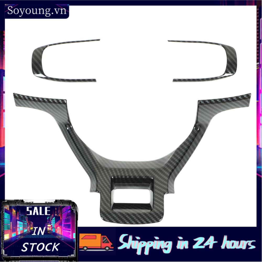 Soyoung Steering Wheel Panel Frame Cover  Rust Proof Glossy Surface Tight Fixed Steering Wheel Cover Frame 3 PCS  for Vehicle