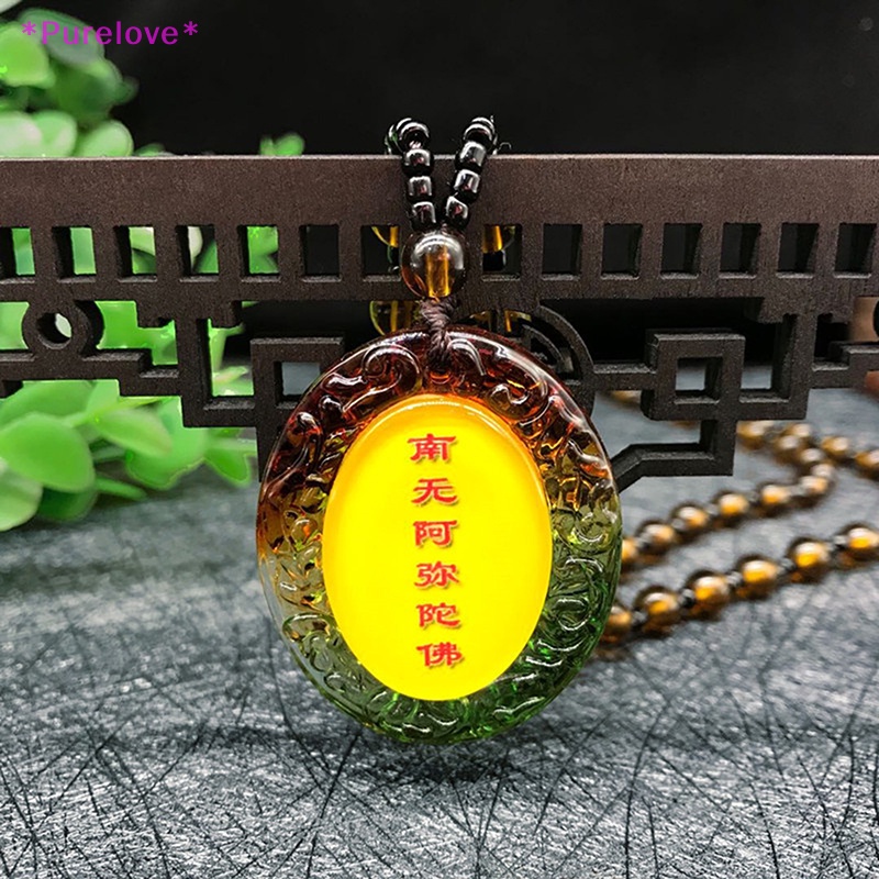 Vòng cổ Mặt Thủy Tinh Amitabha May Mắn Cho Nam Và Nữ Mới