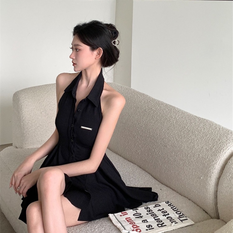 COZOK Đầm Hai Dây Mỏng Hở Vai Thời Trang Quyến Rũ Cho Nữ