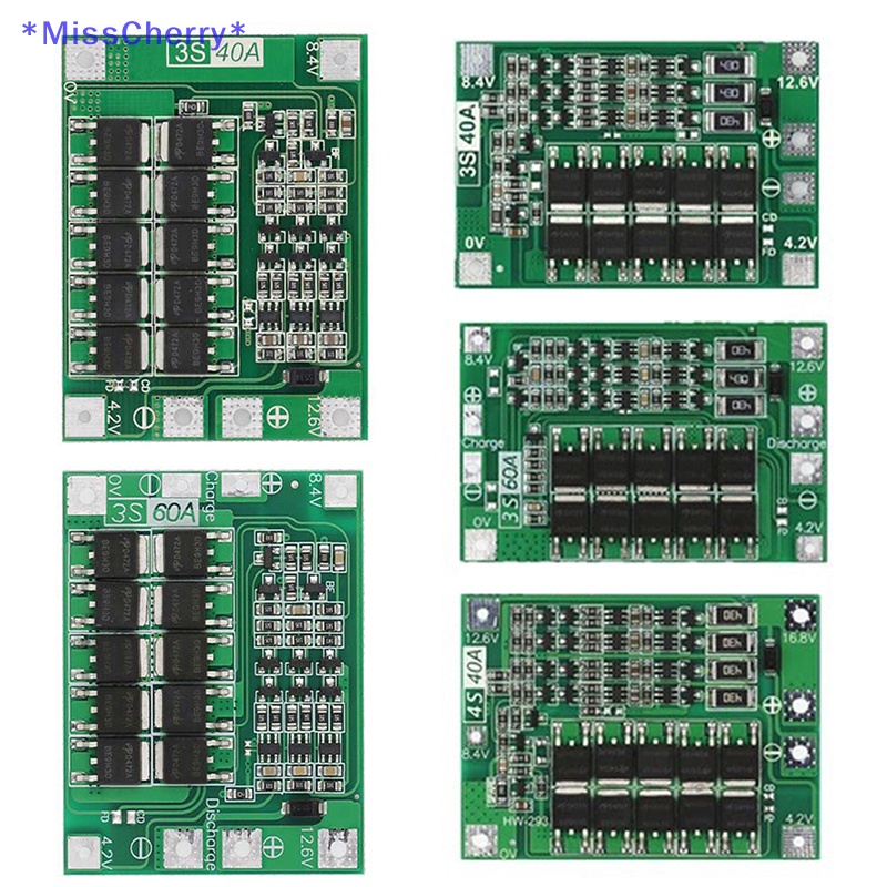 Bảng Mạch Bảo Vệ Bộ Sạc Lithium 3S 4S 40A 60A 18650 BMS 11.1V 12.6V / 14.8V 16.8V Cho Động Cơ Khoan Mới