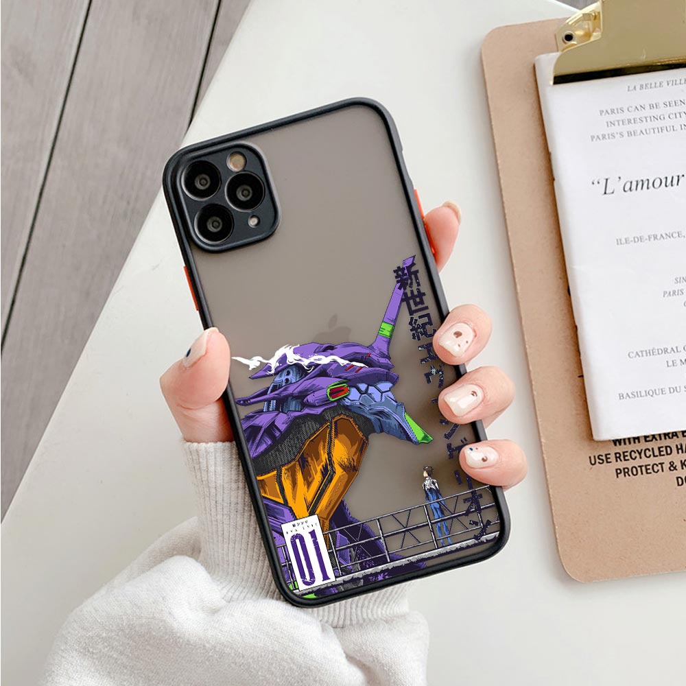 Ốp Điện Thoại Màu Neon Genesis Evangelion Gundam 01 02 Cho iPhone 14 11 12 13 Plus Pro Max XR XS X 6 6s 7 8 SE 2020 2022 Plus Mini Max