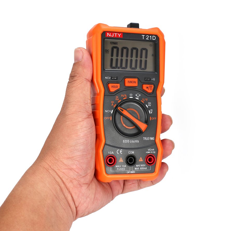 Digital Multimeter NJTY T21D DC/AC Volt Amp Ohm Diode NCV Mini Multitester