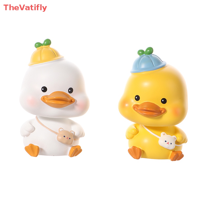 [Thevalifly] Búp Bê Resin Hình Chú Vịt Lắc Đầu Dễ Thương Trang Trí Xe Hơi