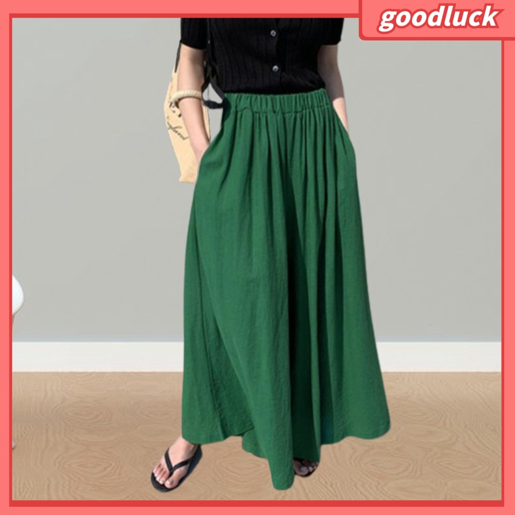Quần Dài Ống Rộng Màu Sắc Đơn Giản Thời Trang Mùa Hè Cho Nữ