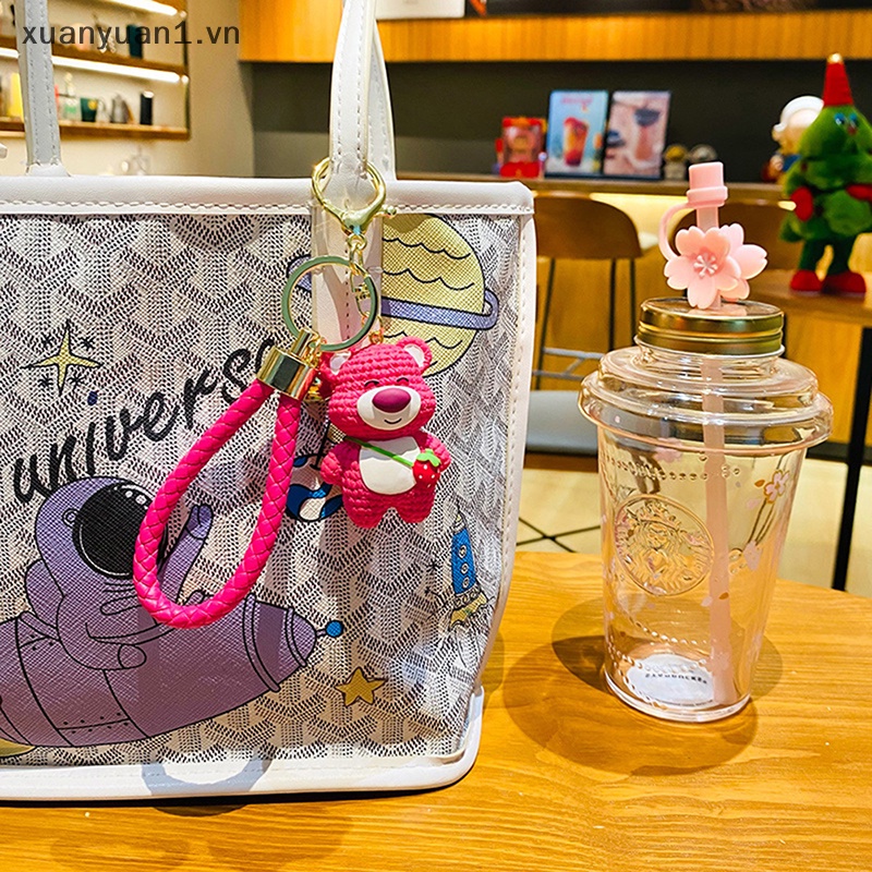 1 Móc Khóa Hình Gấu Và Dâu Tây DIY Xinh Xắn