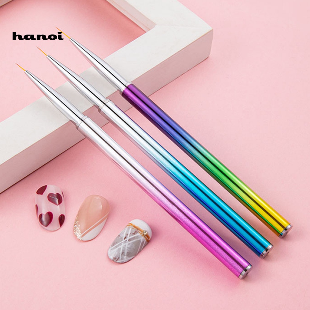 Set 3 Bút Trang Trí Móng Tay Nghệ Thuật Bằng Len Nylon Dành Cho Salon