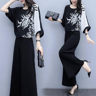 Bộ đồ hai mảnh dáng rộng cỡ lớn phong cách hàn quốc thời trang mùa hè cho nữ