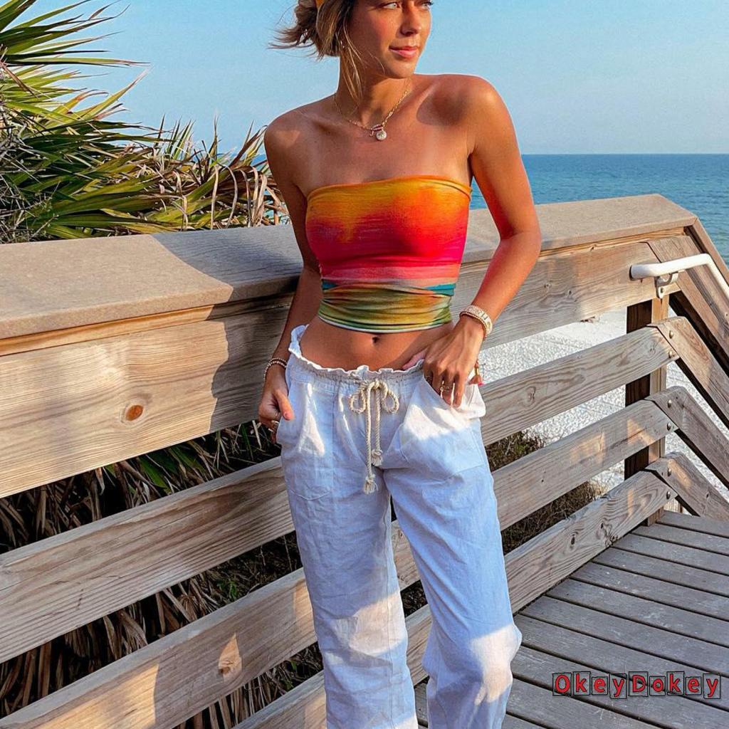 Áo Ống Quấn Ngực Hở Lưng Y2K Gợi Cảm Cho Nữ