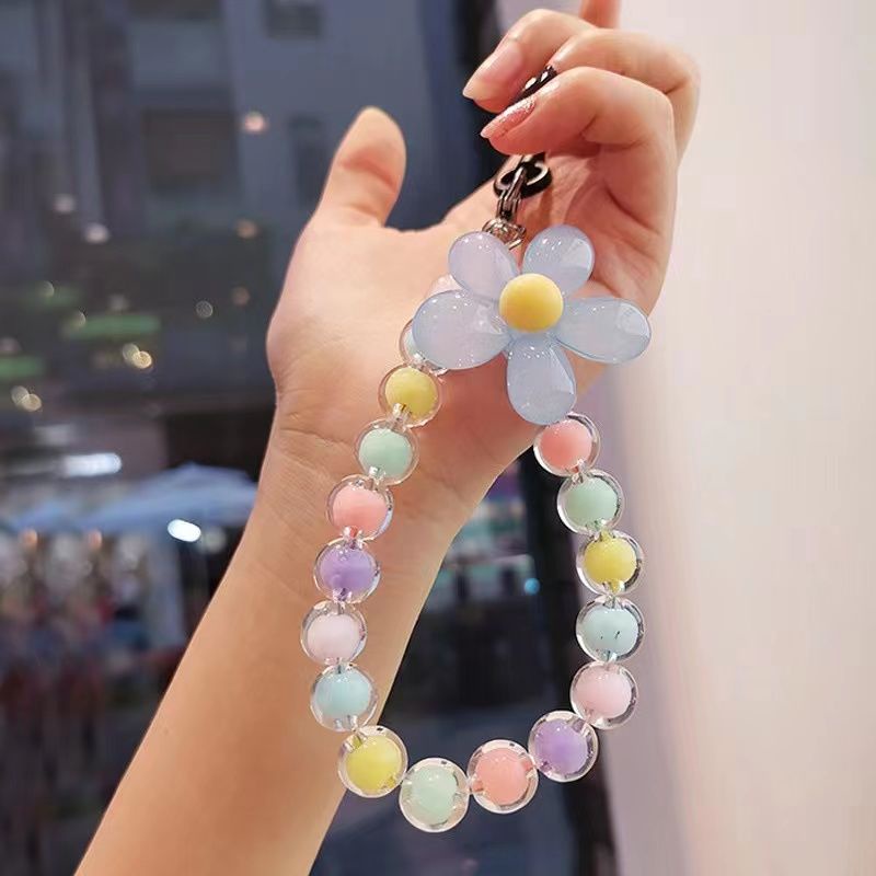[Dây Đeo Điện Thoại] Mặt Dây Xỏ Hạt Màu Macaron Phong Cách Ins Thủ Công