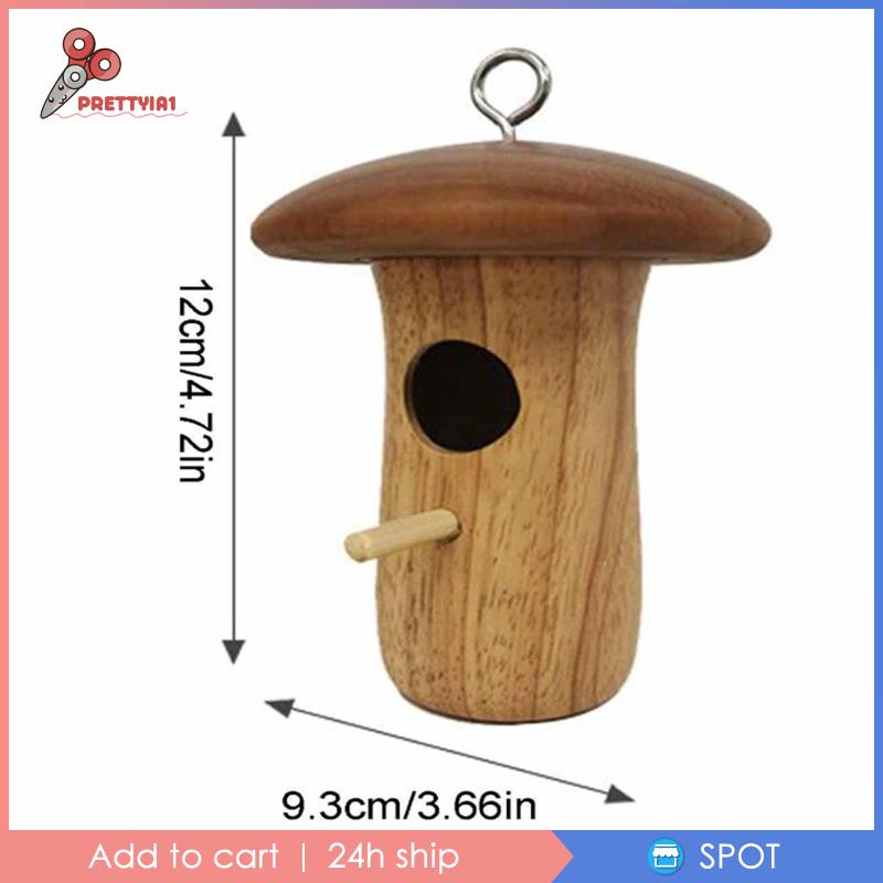 1 [Prettyia1] Tổ Chim Bằng Gỗ Treo Sân Vườn / Cửa Sổ /