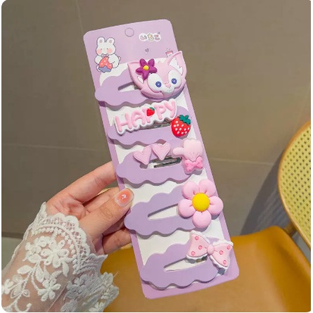 Kẹp Tóc BB Họa Tiết Gấu / Dâu Tây / Ngôi Sao Hoạt Hình Thời Trang Mùa Hè